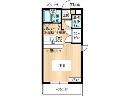 クオリティビラージュ23(1K/2階)の間取り写真