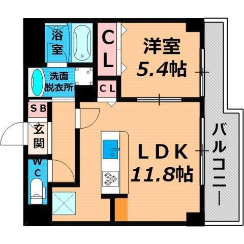 クロシェット関目(1LDK/1階)の間取り写真