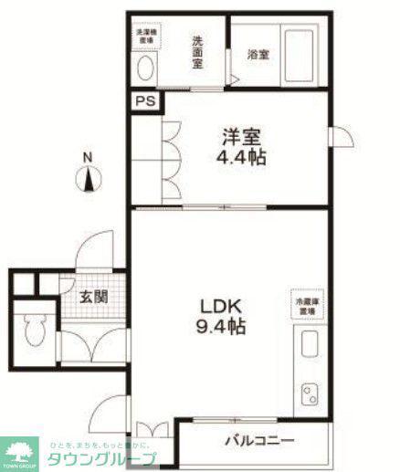グレイス戸越(1LDK/3階)の間取り写真
