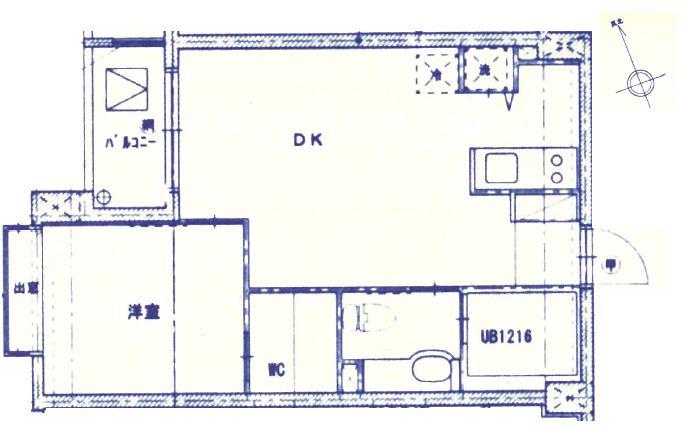 ベルジューレ高輪(1LDK/2階)の間取り写真