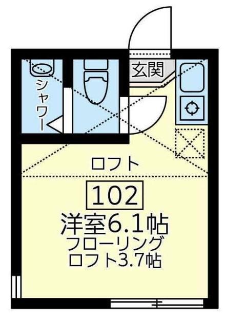 ユナイト金沢八景セシル・パウエル(ワンルーム/1階)の間取り写真