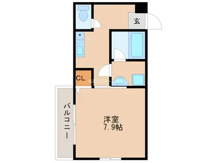 エスペランクレール小森野(1K/1階)の間取り写真