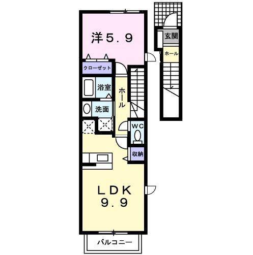 フレーシュ(1LDK/2階)の間取り写真