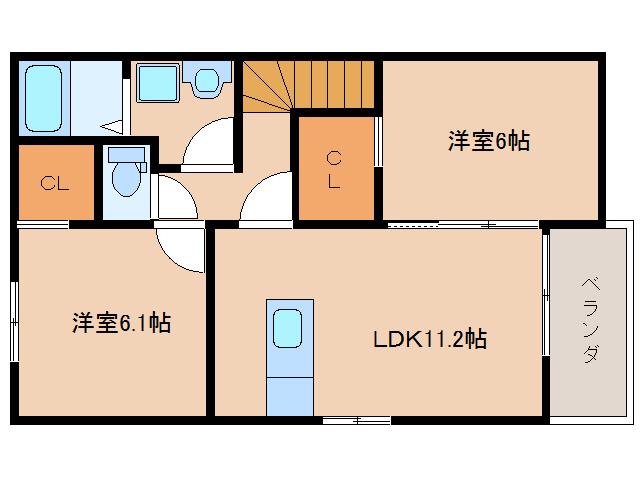 パーラメントハウス(2LDK/1階)の間取り写真