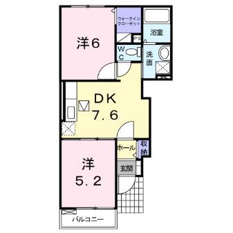 サンモール・N I(2DK/1階)の間取り写真