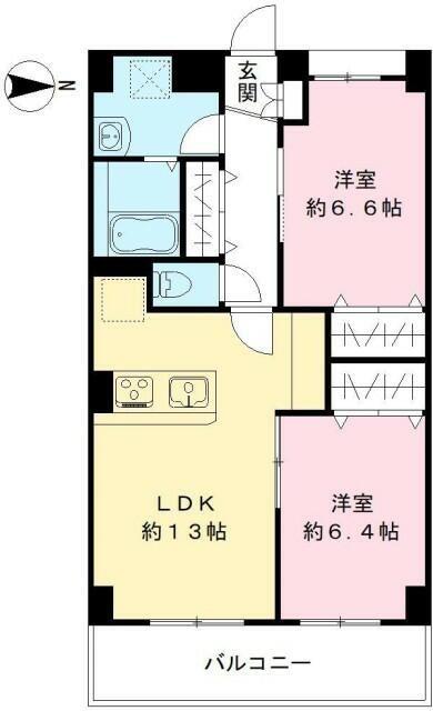 コパンリール(2LDK/5階)の間取り写真