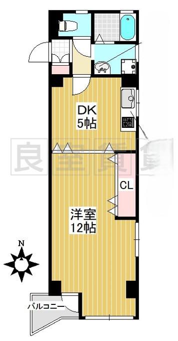 リヴェール吹上(1DK/2階)の間取り写真