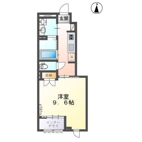 KORO SHINE網干(1K/1階)の間取り写真