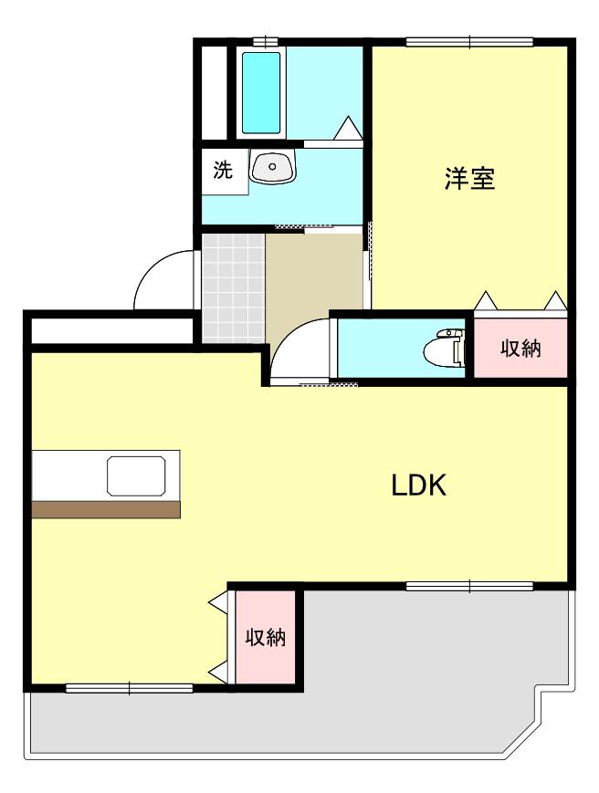 メゾン・リヴィエール(1LDK/1階)の間取り写真