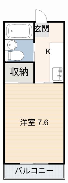 グリーンハイツ(1K/1階)の間取り写真