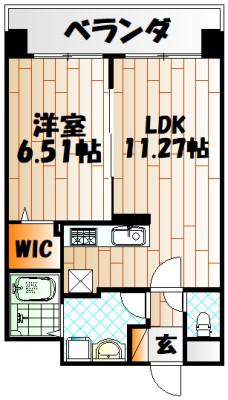 CENTER MARK三萩野(1LDK/5階)の間取り写真