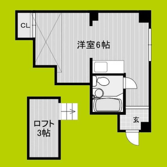 シェイーネ新高(ワンルーム/4階)の間取り写真