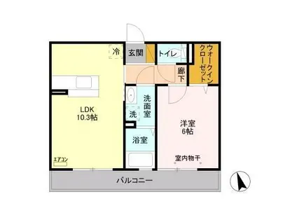 フォルトゥナート(1LDK/3階)の間取り写真