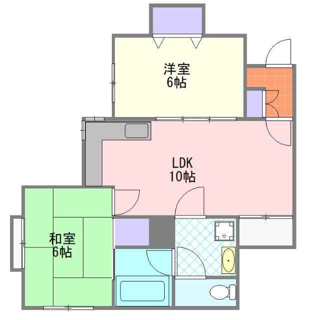 クレール北浦和(2LDK/3階)の間取り写真