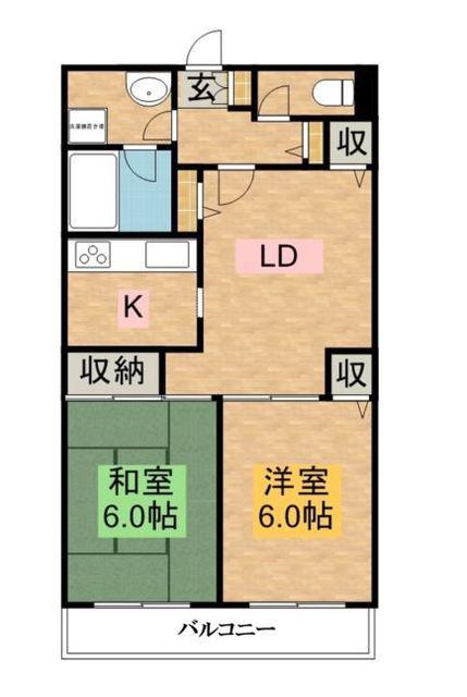 トークストリートアソガワ(2LDK/4階)の間取り写真