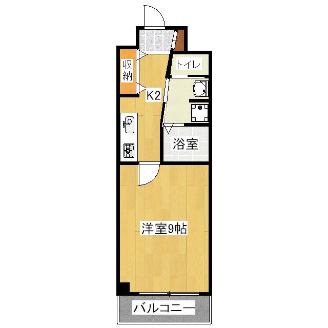 K FLAT(1K/7階)の間取り写真