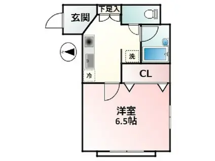 コーポガーデンIII(1K/2階)の間取り写真