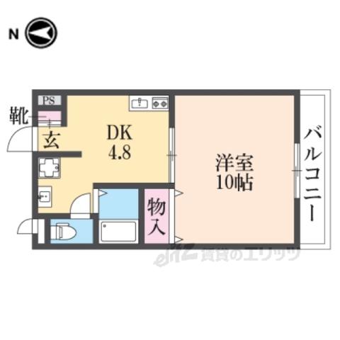 プレール(1DK/1階)の間取り写真