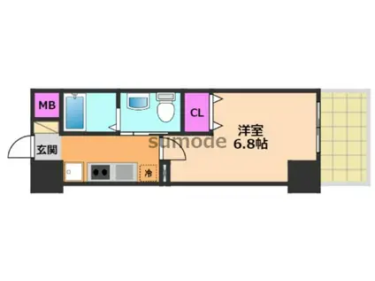 エルプレイス高槻古曽部(1K/5階)の間取り写真