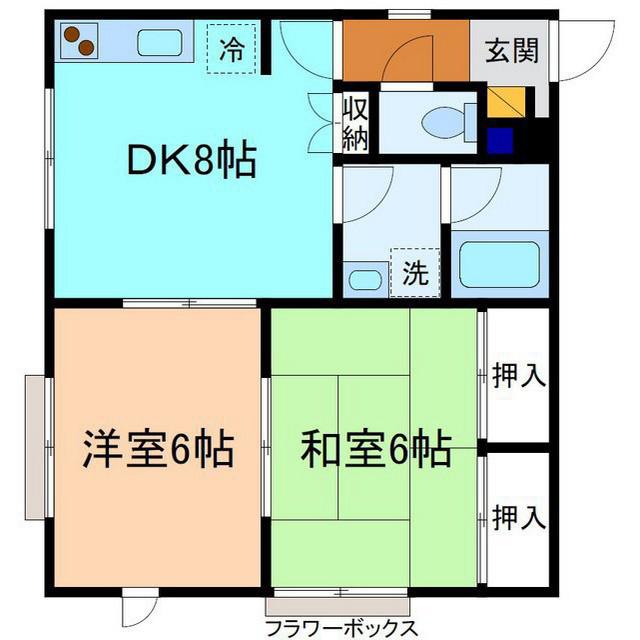 ミチアンネタージュ(2DK/1階)の間取り写真