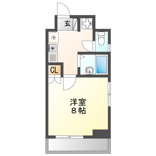 CASA桜・千種(1K/2階)の間取り写真