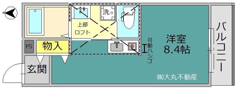 ミリオンハイツ綾瀬 A棟(ワンルーム/1階)の間取り写真