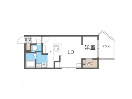 エアフォルク新さっぽろ(1LDK/1階)の間取り写真