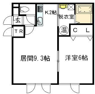 アイリス6・1(1LDK/1階)の間取り写真