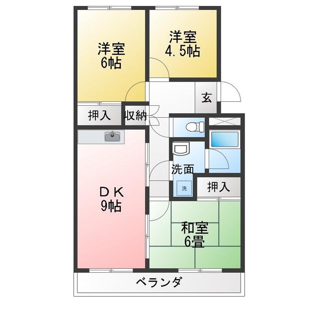 正玲マンション(3DK/3階)の間取り写真