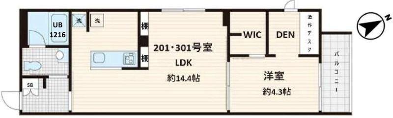 FULLEA白金台(1LDK/3階)の間取り写真
