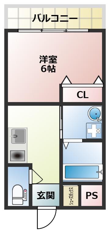 SUNMARK平尾駅前(1K/1階)の間取り写真