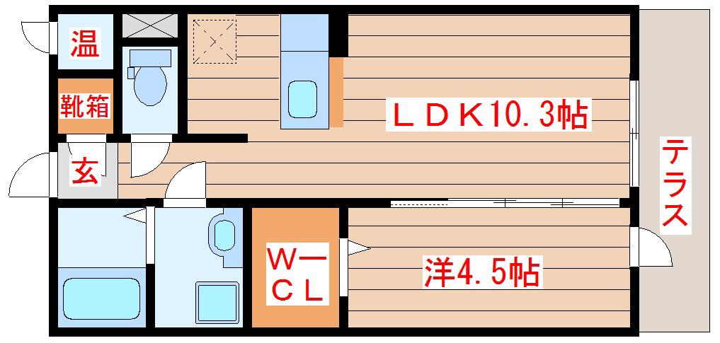 ルミエール(1LDK/1階)の間取り写真