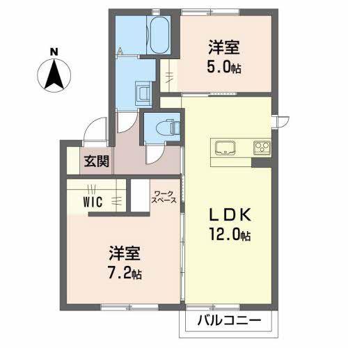 シンフォニアI(2LDK/1階)の間取り写真