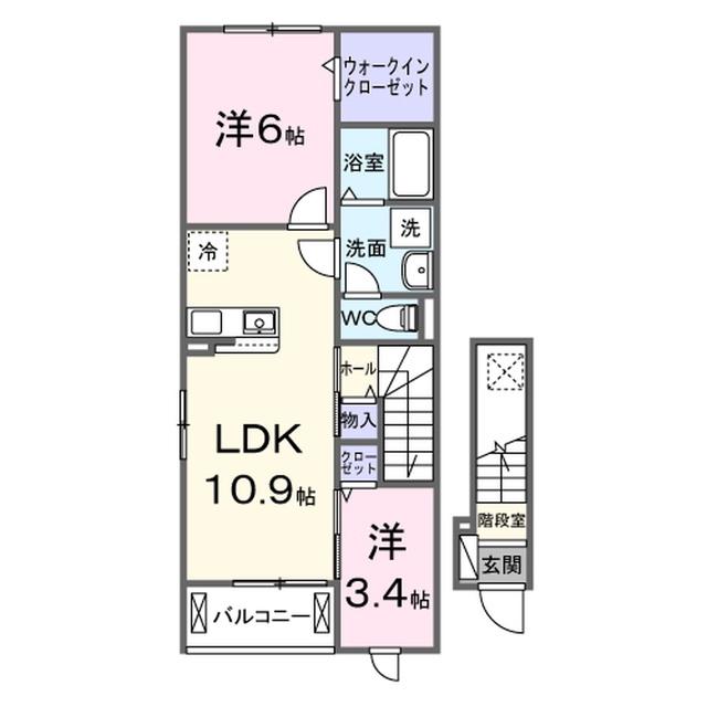 ファビオネスト駒沢(2LDK/2階)の間取り写真