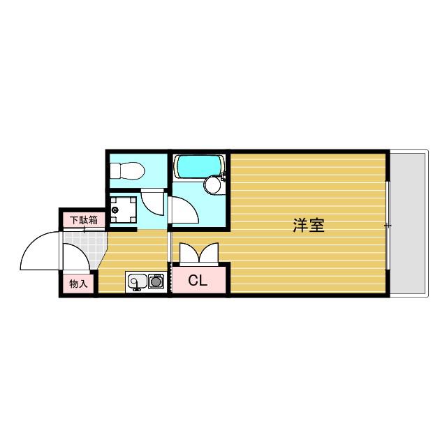 パレエスポワール三国(1K/7階)の間取り写真
