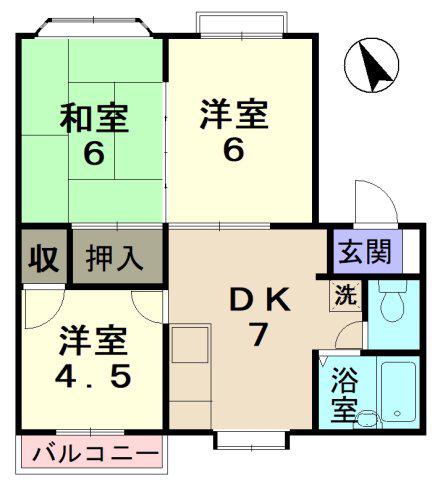 パストラールE(3DK/2階)の間取り写真
