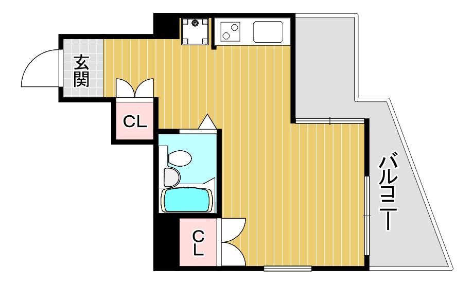 THE CITY甲子園口(ワンルーム/2階)の間取り写真