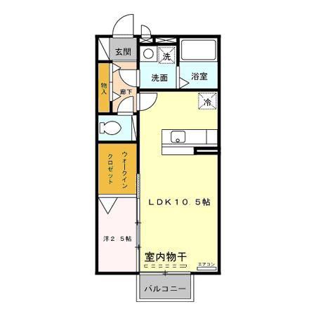 フェールクク(1LDK/2階)の間取り写真
