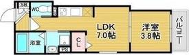 グランツ喜連(1LDK/3階)の間取り写真