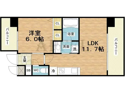 PHOERME城北公園(1LDK/2階)の間取り写真