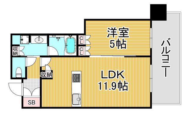 ザ・パークハウス中之島タワー(1LDK/8階)の間取り写真