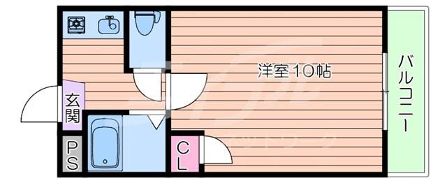 朝日が丘尾田ハイツ(1K/3階)の間取り写真