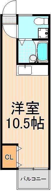 コーポフォーシーズン(ワンルーム/3階)の間取り写真
