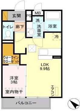 VILLA ETUDE COURT(1LDK/3階)の間取り写真