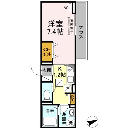 HAROUDO(1K/1階)の間取り写真