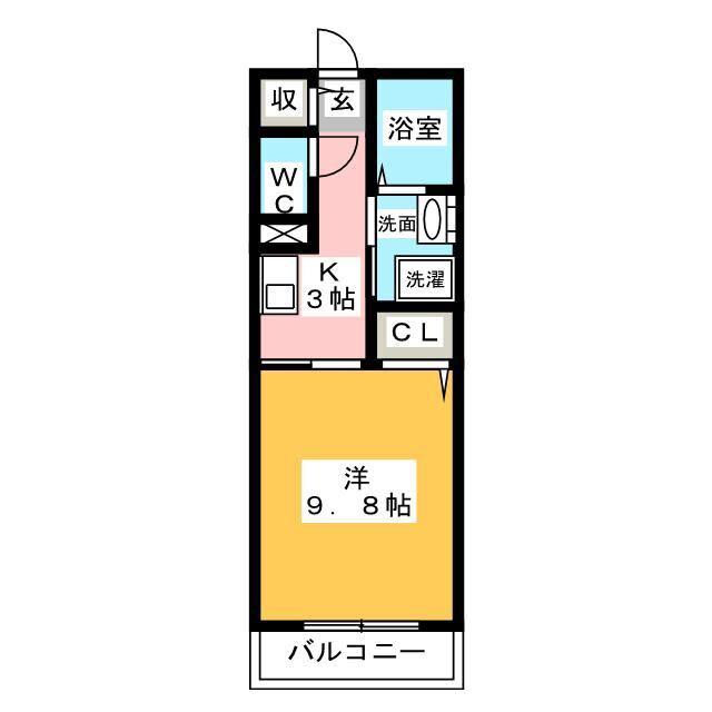 ジェル メゾン(1K/1階)の間取り写真
