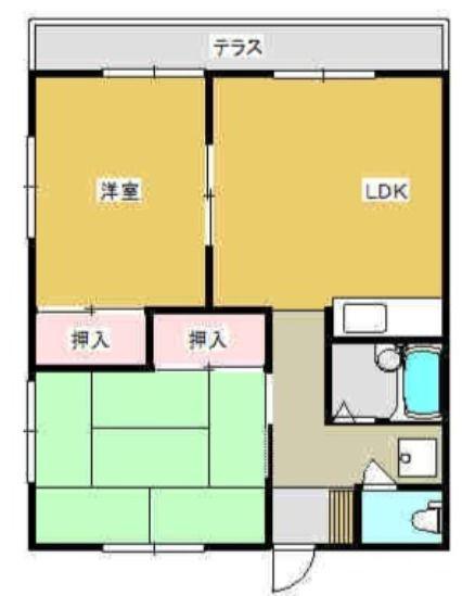 グリーンヒル(2LDK/1階)の間取り写真