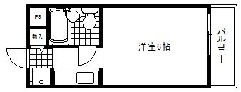 ダイドーメゾン御影Ⅲ(ワンルーム/3階)の間取り写真