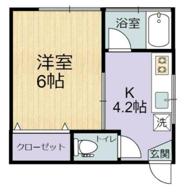 三戸部アパート(1K/1階)の間取り写真