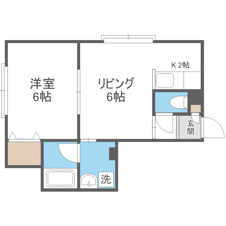 ツインメイプルB(1LDK/3階)の間取り写真